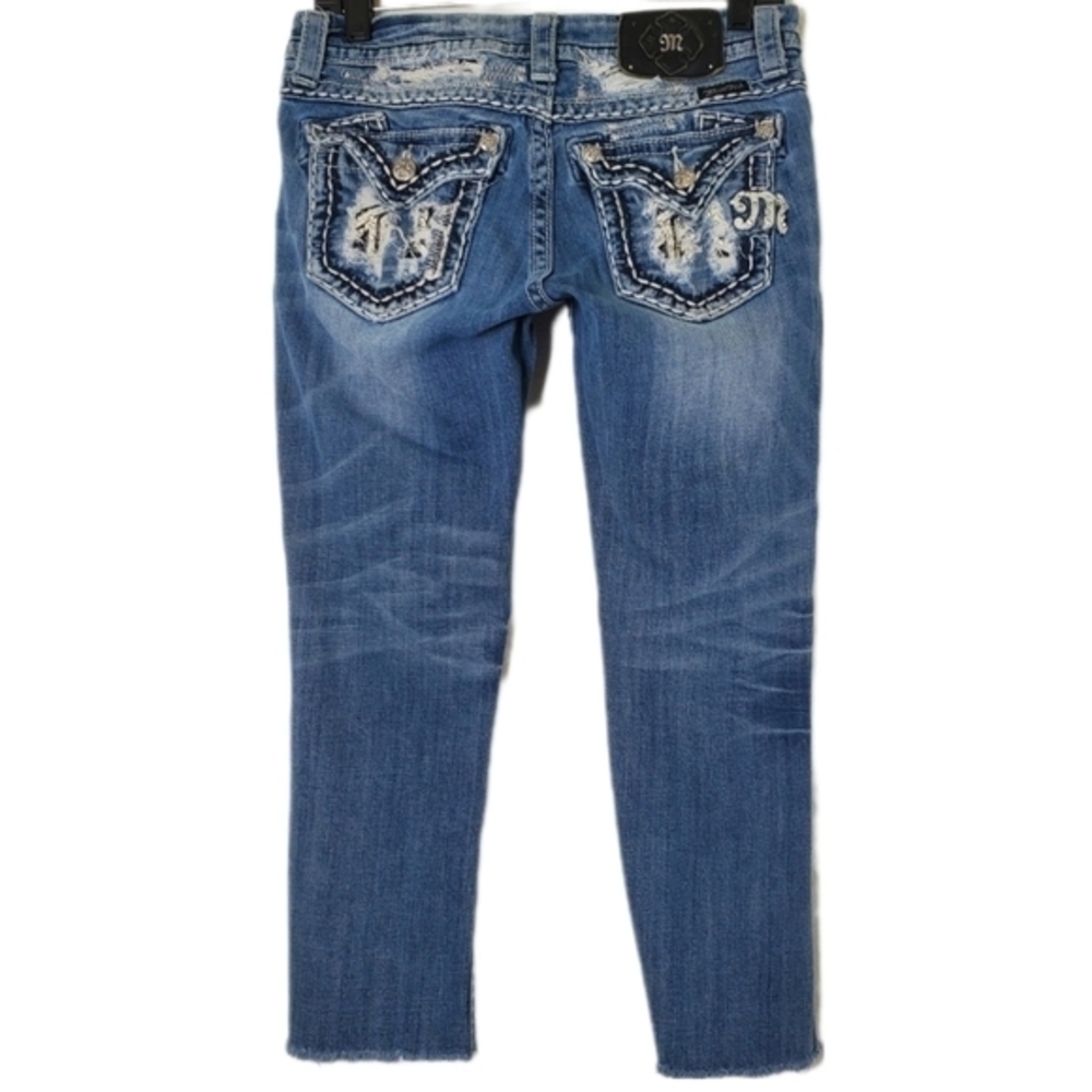 Miss Me Women's Western Style Easy Capri Jeans In Stretch Denim Crop Size 27